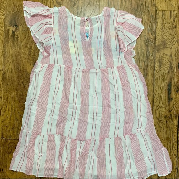 Perch by Blu Pepper Embroidered Pink Ruffle Sleeve Dress plus size 2X / 1X NWT - Picture 2 of 5